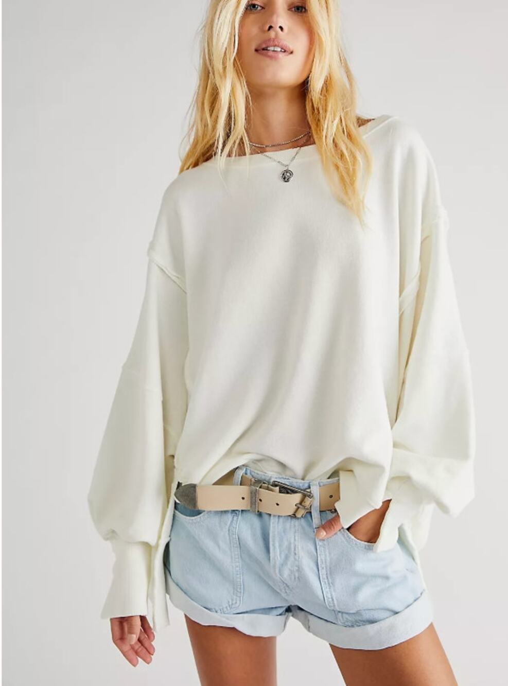 We The Free Camden Sweatshirt White Oversized S